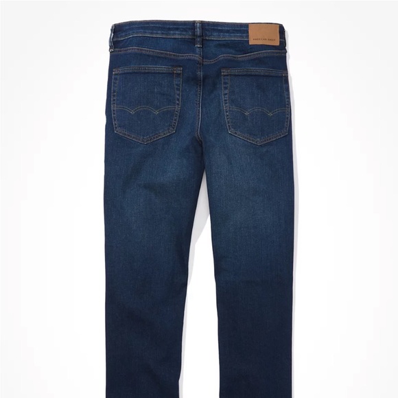AMERICAN EAGLE Men’s Original Straight Dark Blue Denim Jeans - Picture 5 of 10